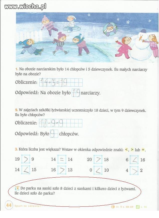 Rozwiązanie Zadania Klasa 2 Podstawowa Zadanie klasy II szkoły podstawowej - wiocha.pl absurd 838662