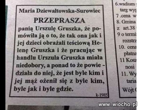 Oficjalne przeprosiny