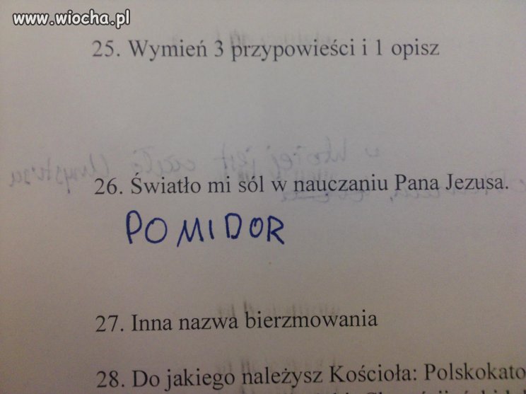 Sprawdzian z religii. - wiocha.pl absurd 806500