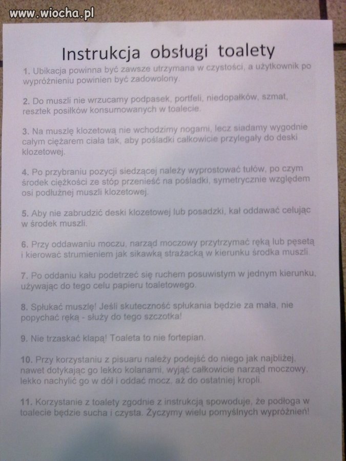 Instrukcja Obsługi Toalety - wiocha.pl absurd 582421